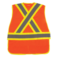 Veste d'arpenteur haute visibilit&eacute;, conforme &agrave; la CSA, Orange haute visibilit&eacute;, Moyen, Polyester Northern Industrial Supply Inc.