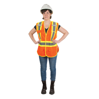 Veste d'arpenteur haute visibilit&eacute;, conforme &agrave; la CSA, Orange haute visibilit&eacute;, Moyen, Polyester Northern Industrial Supply Inc.