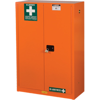 Emergency Preparedness Storage Cabinets, Steel, 4 Shelves, 65" H x 43" W x 18" D, Orange Northern Industrial Supply Inc.