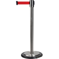 Free-Standing Crowd Control Barrier, Steel, 35" H, Red Tape, 12' Tape Length Northern Industrial Supply Inc.
