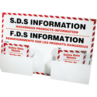 Postes d'information de fiches de donn&eacute;es de s&eacute;curit&eacute;, Anglais & français, Compris reliures Northern Industrial Supply Inc.