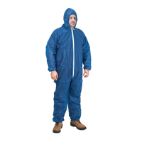 Hooded Coveralls, Medium, Blue, Polypropylene Northern Industrial Supply Inc.
