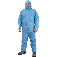 Premium Hooded Coveralls, Medium, Blue, Polypropylene Northern Industrial Supply Inc.