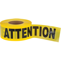 Ruban pour barricade Attention, Bilingue, 3" la x 1000' lo, 2,5 mils, Noir sur jaune Northern Industrial Supply Inc.