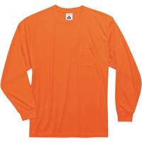 GloWear 8091 Non-Certified Long Sleeve T-Shirt, Polyester, Small, High Visibility Orange Northern Industrial Supply Inc.