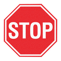 Panneau de signalisation au sol  Stop , Adh&eacute;sif, Anglais avec pictogramme Northern Industrial Supply Inc.