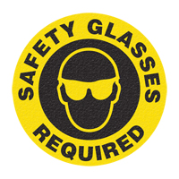 Panneau de signalisation au sol  Safety Glasses , Adh&eacute;sif, Anglais avec pictogramme Northern Industrial Supply Inc.