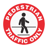 Panneau de signalisation au sol  Pedestrian Traffic Only , Adh&eacute;sif, Anglais avec pictogramme Northern Industrial Supply Inc.