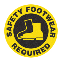 Panneau de signalisation au sol  Safety Footwear , Adh&eacute;sif, Anglais avec pictogramme Northern Industrial Supply Inc.