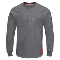 Excel FR&reg; Long Sleeve Henley Shirts, Small, Grey Northern Industrial Supply Inc.