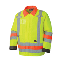 6037 Manteau de s&eacute;curit&eacute; imperm&eacute;able pour le contr&ocirc;le de la circulation, Polyester, Jaune lime haute visibilit&eacute;, T-petit Northern Industrial Supply Inc.