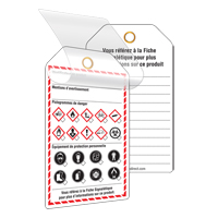 &eacute;tiquettes auto-plastifiantes pour le milieu de travail, Papier cartonn&eacute;, 3-3/8" la x 5-3/4" h, Français Northern Industrial Supply Inc.