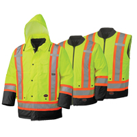 5021BB Manteau de s&eacute;curit&eacute; 6 en 1 imperm&eacute;able, Jaune lime haute visibilit&eacute;, 2T-Grand Northern Industrial Supply Inc.