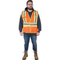 Veste d'arpenteur r&eacute;sistante aux flammes, Orange haute visibilit&eacute;, Moyen, Polyester Northern Industrial Supply Inc.
