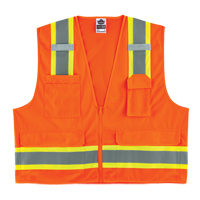 GloWear&reg; 8248Z Two-Tone Surveyors Vest, High Visibility Orange, Medium/Small, Polyester Northern Industrial Supply Inc.