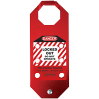 Moraillon de verrouillage pr&eacute;venant l'utilisation conforme aux normes OSHA Danger Stopout Aluma-Tag, Rouge Northern Industrial Supply Inc.