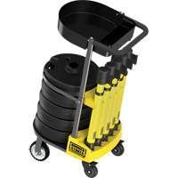 PLUS Barrier Post Cart Kit with Tray, 75' L, Metal, Yellow Northern Industrial Supply Inc.