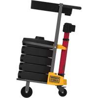 PLUS Barrier Post Cart Kit with Tray, 75' L, Metal, Red Northern Industrial Supply Inc.