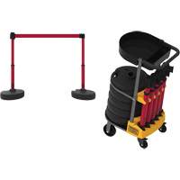 PLUS Barrier Post Cart Kit with Tray, 75' L, Metal, Yellow Northern Industrial Supply Inc.