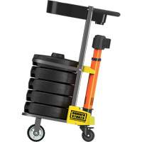 PLUS Barrier Post Cart Kit with Tray, 75' L, Metal, Orange Northern Industrial Supply Inc.