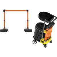 PLUS Barrier Post Cart Kit with Tray, 75' L, Metal, Orange Northern Industrial Supply Inc.