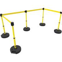 Ensemble de cinq montants pour barri&egrave;re PLUS, Plastique, 42" h, Ruban Jaune, Longueur du ruban 15' Northern Industrial Supply Inc.