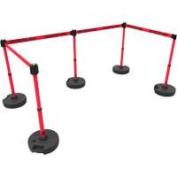 Ensemble de cinq montants pour barri&egrave;re PLUS, Plastique, 42" h, Ruban Rouge, Longueur du ruban 15' Northern Industrial Supply Inc.