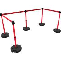 Ensemble de cinq montants pour barri&egrave;re PLUS, Plastique, 42" h, Ruban Rouge, Longueur du ruban 15' Northern Industrial Supply Inc.