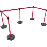 Ensemble de cinq montants pour barri&egrave;re PLUS, Plastique, 42" h, Ruban Rouge, Longueur du ruban 15' Northern Industrial Supply Inc.