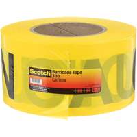 Ruban pour barri&egrave;res pour services publics souterrains Scotch, Anglais, 3" la x 1000' lo, 2 mils, Noir sur jaune Northern Industrial Supply Inc.