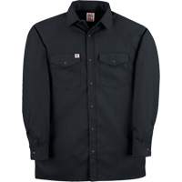 Twill Work Shirt with Snap, Men's, Small, Black Northern Industrial Supply Inc.