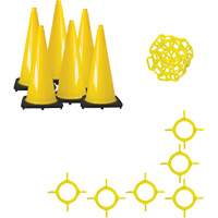 Traffic Cone & Chain Kit, 28", Yellow Northern Industrial Supply Inc.