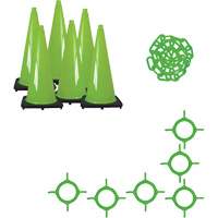 Traffic Cone & Chain Kit, 28", Green Northern Industrial Supply Inc.