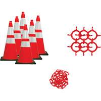 Traffic Cone & Chain Kit, 28", Orange, 4" & 6" Reflective Collar(s) Northern Industrial Supply Inc.