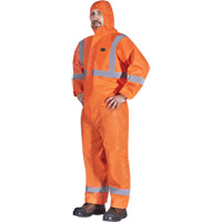 2077 Combinaisons &agrave; capuchon avec ruban r&eacute;fl&eacute;chissant, Petit, Orange, SMS Northern Industrial Supply Inc.