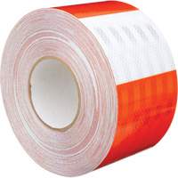 Feuille de rev&ecirc;tement de barricade prismatique de qualit&eacute; &agrave; haute intensit&eacute;, 4" la x 150' lo, 19 mils, Orange et blanc Northern Industrial Supply Inc.