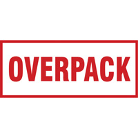 &eacute;tiquette de manutention Overpack, 6" lo x 2-1/2" la, Rouge/blanc Northern Industrial Supply Inc.
