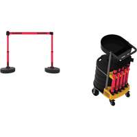 Syst&egrave;me de barri&egrave;re &agrave; chariot portatif avec plateau Plus, 75' lo, M&eacute;tal/Plastique, Rouge Northern Industrial Supply Inc.