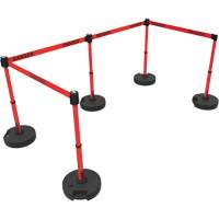 Ensemble de montants pour barri&egrave;re Plus, Plastique, 42" h, Ruban Rouge, Longueur du ruban 15' Northern Industrial Supply Inc.