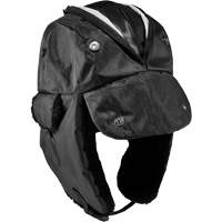 N-Ferno&reg; Zippered Trapper Hat, Polyurethane/Satin Lining, Medium/Small, Black Northern Industrial Supply Inc.