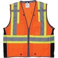 Veste de s&eacute;curit&eacute; pour arpenteur, Orange haute visibilit&eacute;, Grand, Polyester Northern Industrial Supply Inc.