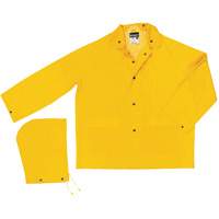 Classic Series Rain Jacket with Detachable Hood, Polyester/PVC, Large, Yellow Northern Industrial Supply Inc.