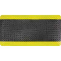 Tapis antifatigue, Losange, 1-2/3' x 3-1/4' x 3/4", Noir/Jaune, Polyur&eacute;thane Northern Industrial Supply Inc.
