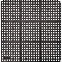 Cushion-Ease&reg; 550 Interlocking Anti-Fatigue Mat, Slotted, 3' x 3' x 3/4", Black, Rubber Northern Industrial Supply Inc.