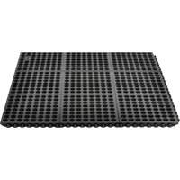 Cushion-Ease&reg; 550 Interlocking Anti-Fatigue Mat, Slotted, 3' x 3' x 3/4", Black, Rubber Northern Industrial Supply Inc.