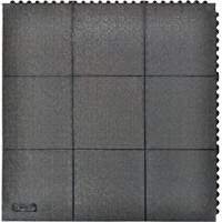 Cushion-Ease&reg; Interlocking Anti-Fatigue Mat, Pebbled, 3' x 3' x 3/4", Black, Natural Rubber Northern Industrial Supply Inc.
