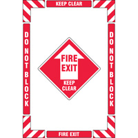 "Fire Exit" Floor Marking Kit, Adhesive, English with Pictogram Northern Industrial Supply Inc.