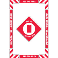 "Red Tag Holding Area" Floor Marking Kit, Adhesive, English with Pictogram Northern Industrial Supply Inc.
