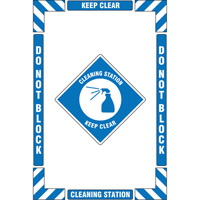 "Cleaning Station" Floor Marking Kit, Adhesive, English with Pictogram Northern Industrial Supply Inc.