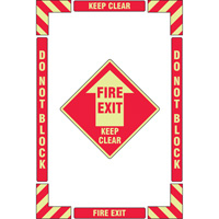 "Fire Exit" Floor Marking Kit, Adhesive, English with Pictogram Northern Industrial Supply Inc.